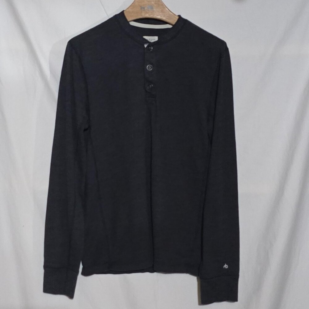 Rag & Bone Std Issue Ls Slubbed Henly - Black - S… - image 1